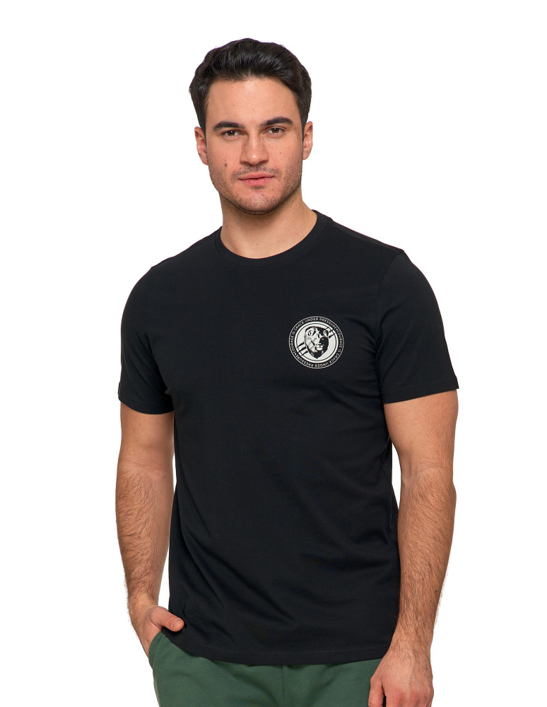 Koszulki, topy, koszule - Koszulka męska t-shirt bawełniany logo z napisem CZARNY - produkt moraj.pl 1