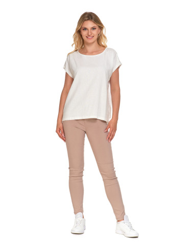 Spodnie - Spodnie wiskozowe damskie eleganckie BEŻOWY - produkt 1