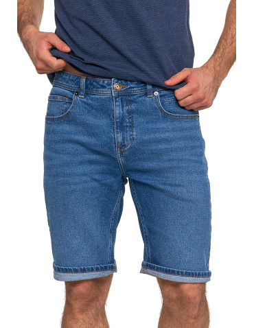 Szorty - Krótkie spodenki męskie jeansowe granatowe JEANS - produkt 1