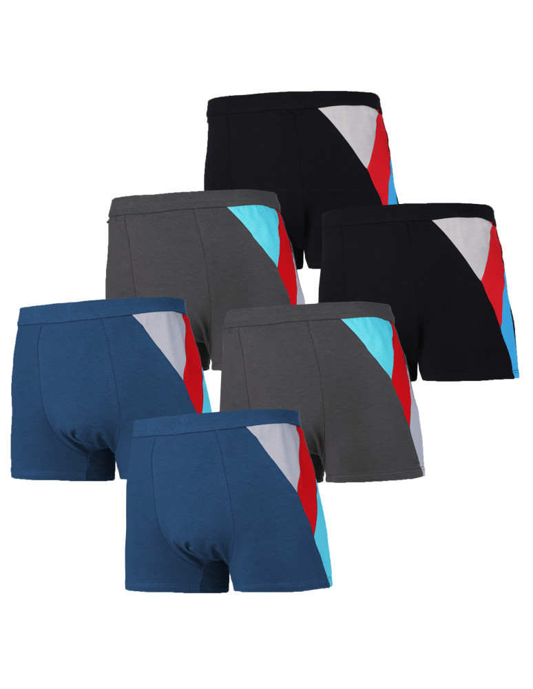 Bokserki dopasowane - Majtki bokserki męskie klasyczne bawełniane Plus Size 6-pak WIELOKOLOROWY - produkt moraj.pl 1