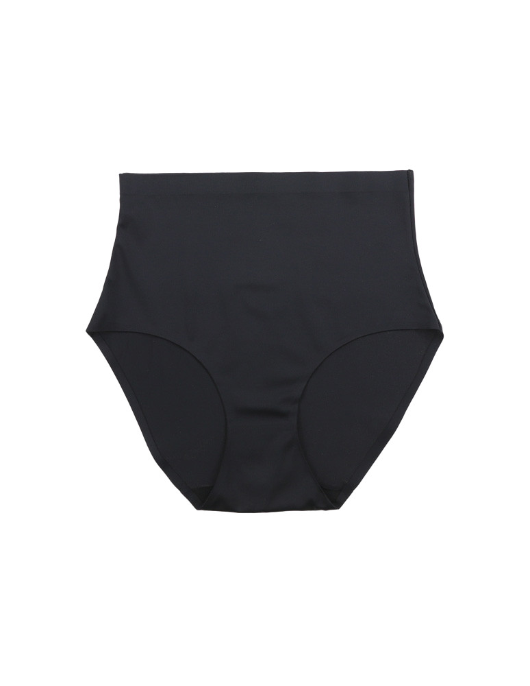 Figi - Majtki bezszwowe z wysokim stanem laserowo cięte plus size CZARNY - produkt moraj.pl 1
