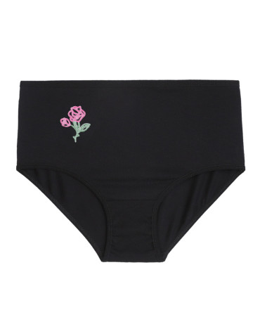 Figi - Majtki figi damskie z wysokim stanem Plus Size 3-pak CZARNY - produkt 4