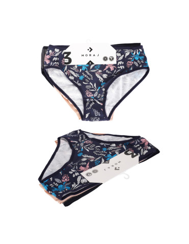 Figi - Figi damskie bawełniane bikini klasyczny krój 3-pak WIELOKOLOROWY - produkt 5