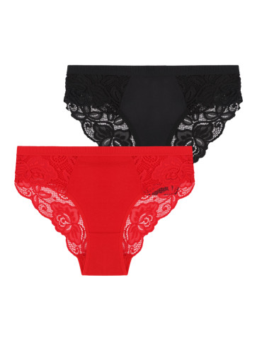 Figi - Majtki figi bikini damskie z koronkowym wykończeniem 6-pak WIELOKOLOROWY - produkt 5