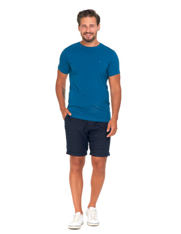 Koszulki, topy, koszule - Koszulka męska T-shirt bawełniana Premium okrągły dekolt CIEMNY NIEBIESKI - produkt 2