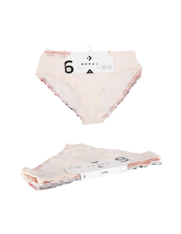 Figi - Majtki damskie figi bikini bawełniane z koronką 6-pak WIELOKOLOROWY - produkt 9