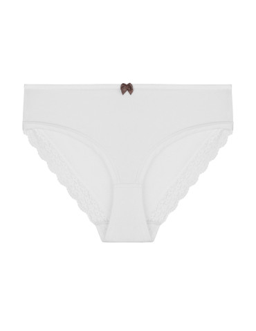 Figi - Majtki figi bikini damskie bawełniane z koronką 3-pak WIELOKOLOROWY - produkt 5