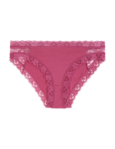 Figi - Majtki figi bikini damskie bawełniane z koronką 6-pak WIELOKOLOROWY - produkt 2