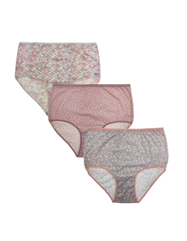 Figi - Damskie figi z wysokim stanem bawełniane plus size 3-pak WIELOKOLOROWY - produkt moraj.pl 1