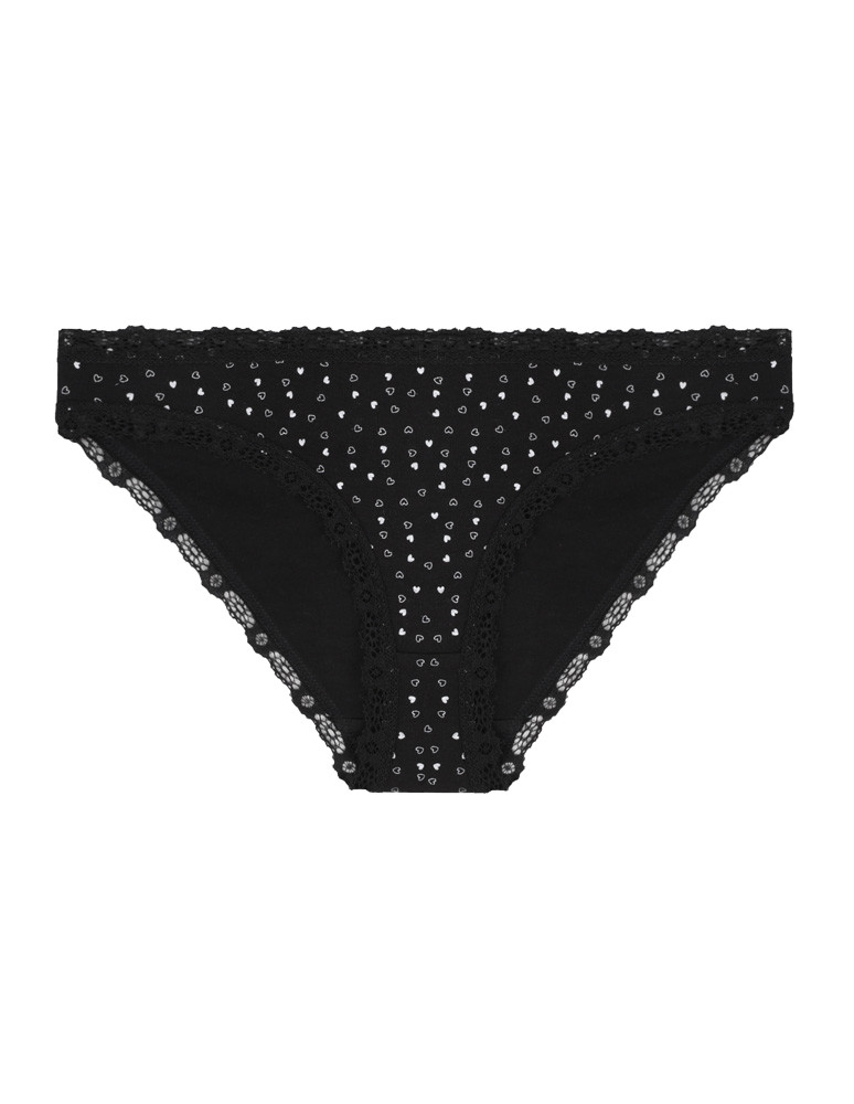 Figi - Majtki damskie figi mini bikini w serduszka z koronką 3-pak WIELOKOLOROWY - produkt moraj.pl 4