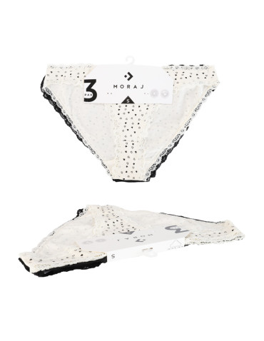 Figi - Majtki damskie figi mini bikini w serduszka z koronką 3-pak WIELOKOLOROWY - produkt 6