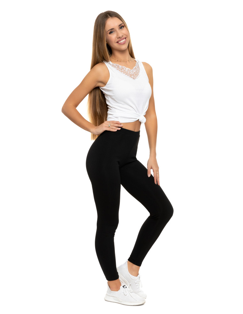 Legginsy - Klasyczne czarne legginsy ocieplane damskie CZARNY - produkt moraj.pl 1