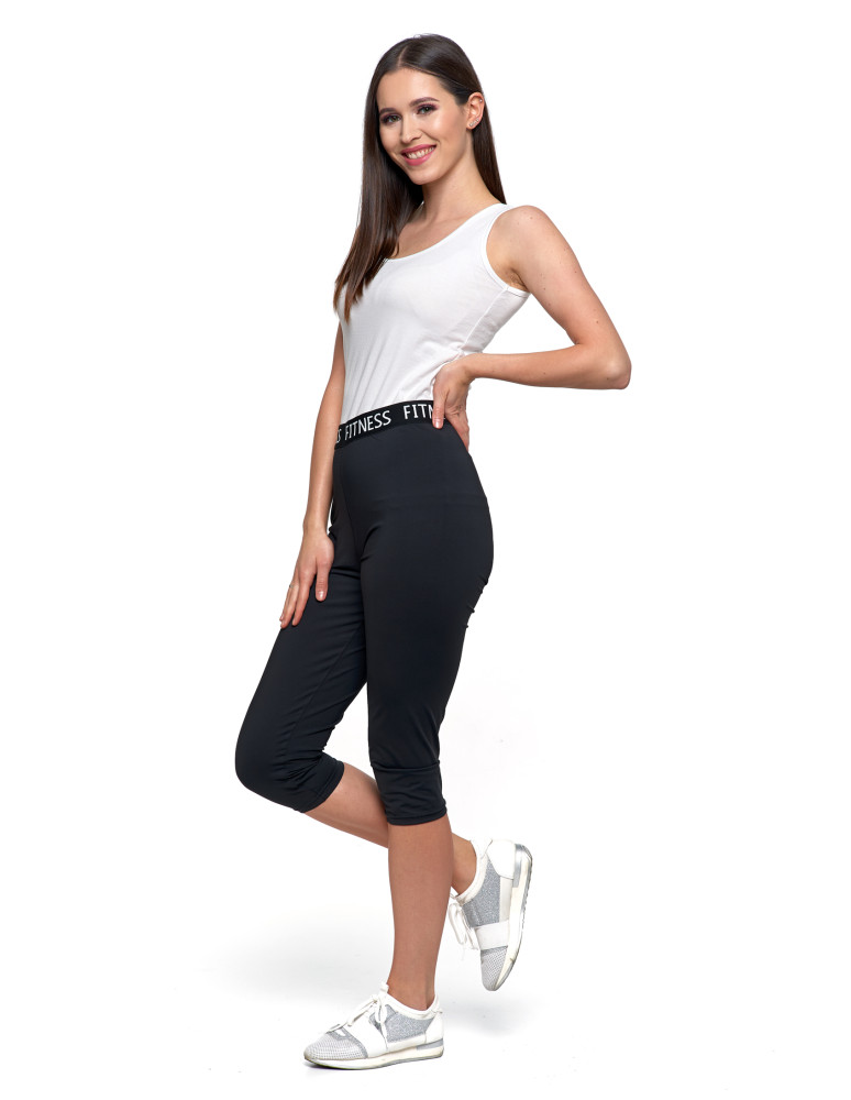 Legginsy - Legginsy damskie z napisem Fitness CZARNY - produkt moraj.pl 1