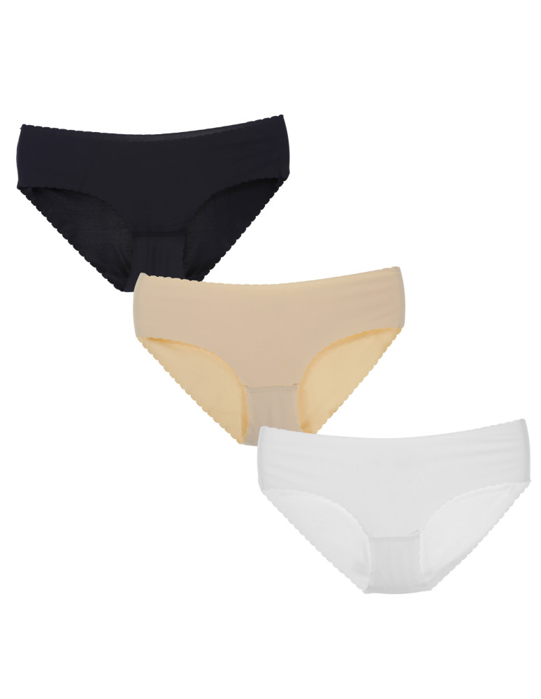 Bezszwowe - Majtki figi damskie bikini laserowo cięte 3-pak WIELOKOLOROWY - produkt moraj.pl 1