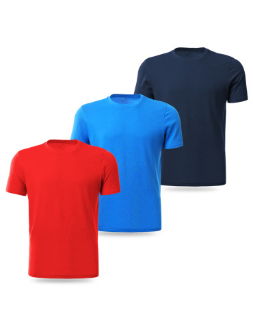 Koszulki, topy, koszule - Koszulka męska bawełniana T-shirt z okrągłym dekoltem 3-pak WZÓR 3 - produkt 3