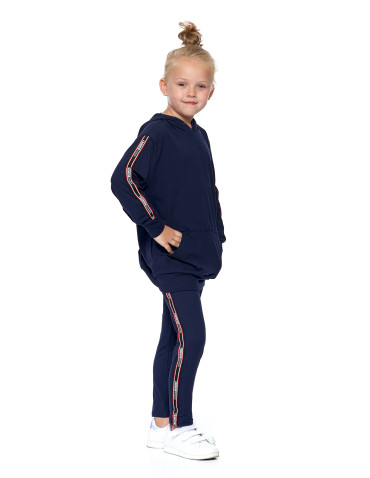 Dziewczynka - Bluza młodzieżowa z kapturem GRANATOWY - produkt 1