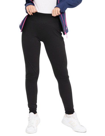 Legginsy - Ocieplane legginsy damskie z wysokim stanem czarne CZARNY - produkt 2