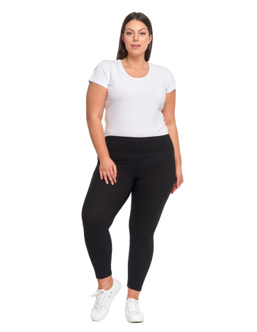 Legginsy - Legginsy damskie w prążek z wysokim stanem CZARNY - produkt 5