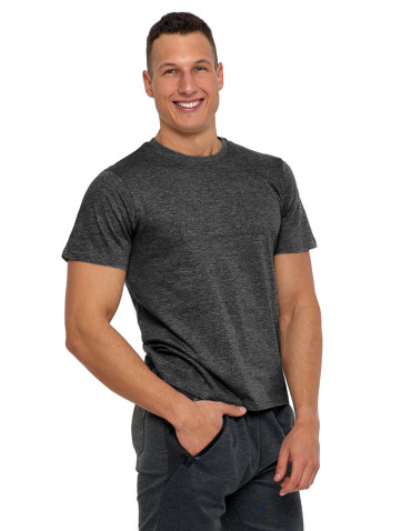 Koszulki, topy, koszule - Koszulka męska bawełniana T-shirt CIEMNY SZARY - produkt 5