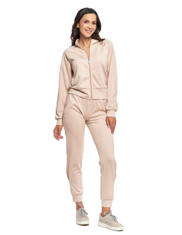 Bluzy - Damska bluza rozpinana ze stójką KREMOWY - produkt 3