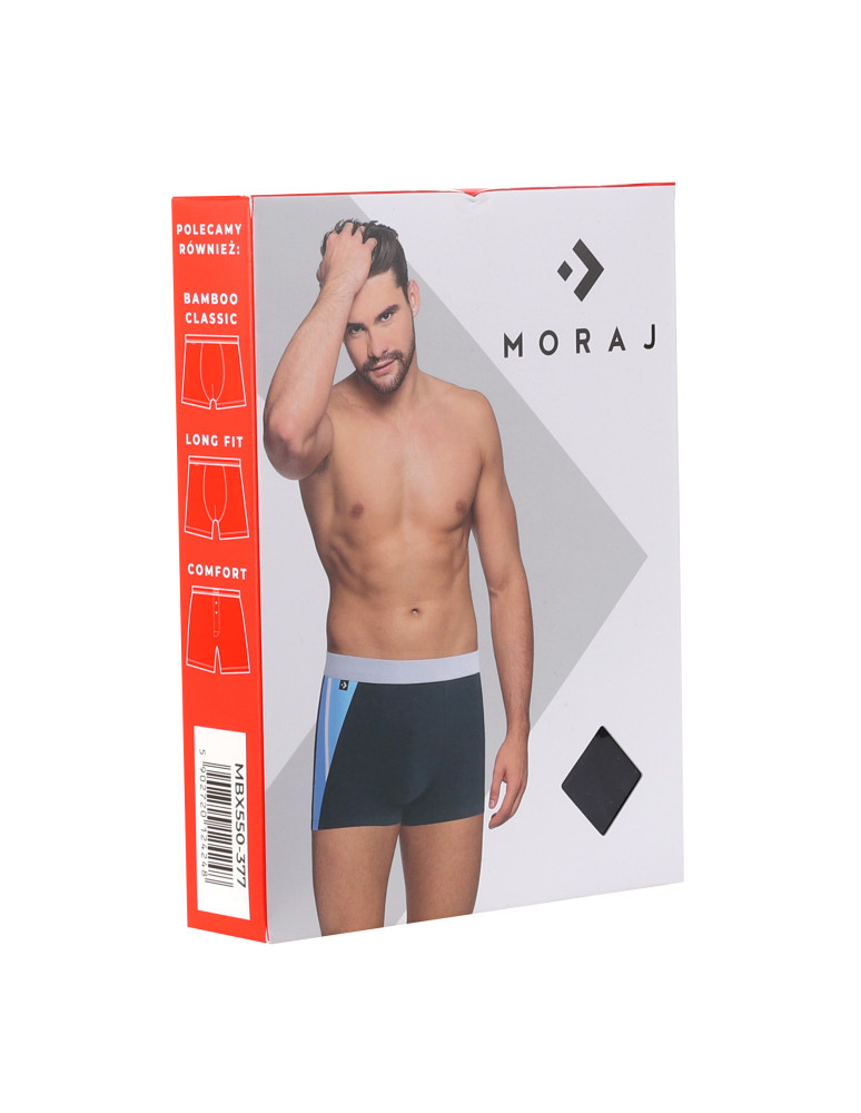 Bokserki dopasowane - Bokserki męskie bawełniane kolorowe SZARY - produkt moraj.pl 2