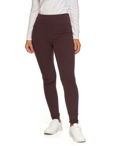 Legginsy - Damskie legginsy z wysokim stanem i prążkowaną strukturą BRĄZOWY - produkt 8