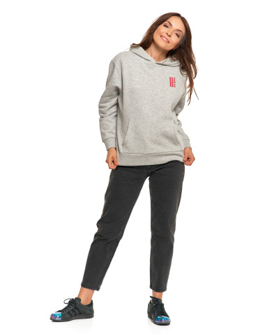 Bluzy - Bluza unisex z kapturem z japońskim motywem fali SZARY - produkt 11