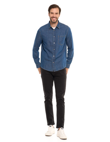 Koszulki, topy, koszule - Klasyczna męska koszula jeansowa JEANS - produkt 10