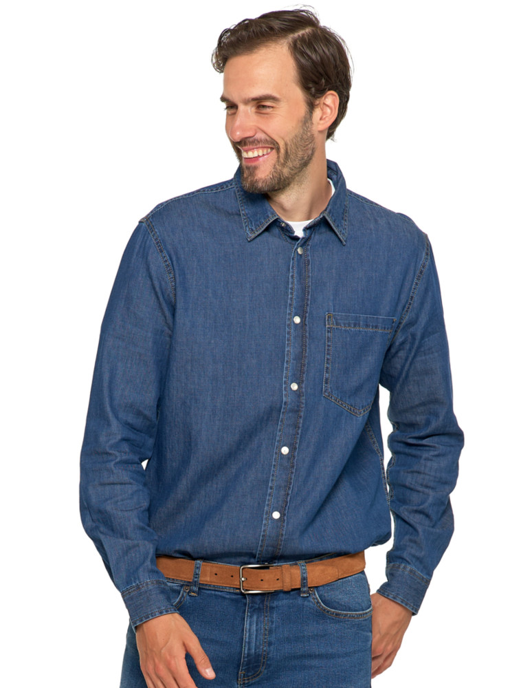 Koszulki, topy, koszule - Klasyczna męska koszula jeansowa JEANS - produkt moraj.pl 1