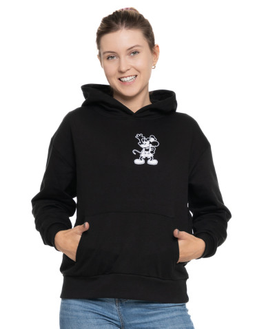 Bluzy - Ocieplana bluza damska Mickey z kapturem CZARNY - produkt 1
