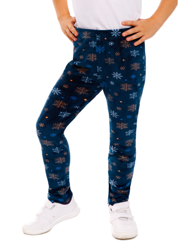 Dziewczynka - Ciepłe welurowe dziecięce legginsy WZÓR 1 - produkt moraj.pl 1