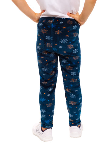 Dziewczynka - Ciepłe welurowe dziecięce legginsy WZÓR 1 - produkt 2