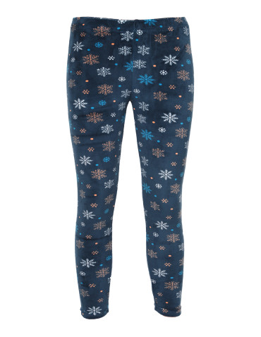 Dziewczynka - Ciepłe welurowe dziecięce legginsy WZÓR 1 - produkt 3