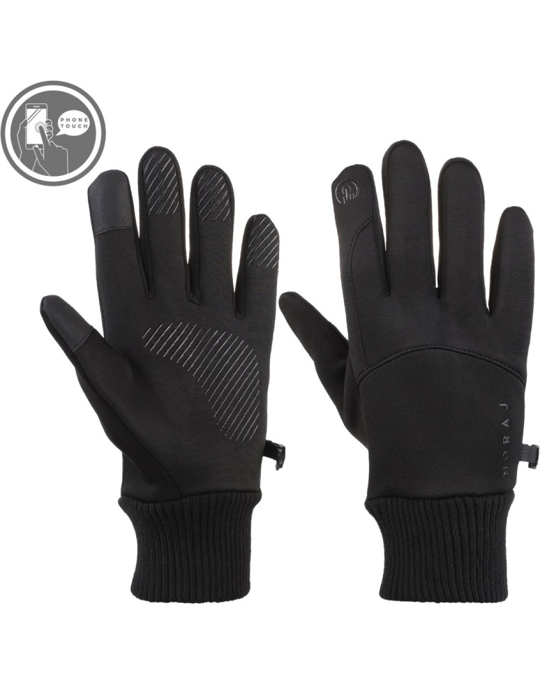 Rękawiczki - Czarne rękawiczki męskie sportowe typu Softshell dotykowe CZARNY - produkt moraj.pl 5