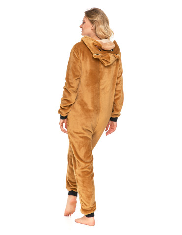 Długi rękaw - Piżama onesie w misia unisex kostium jednoczęściowy BRĄZOWY - produkt 2