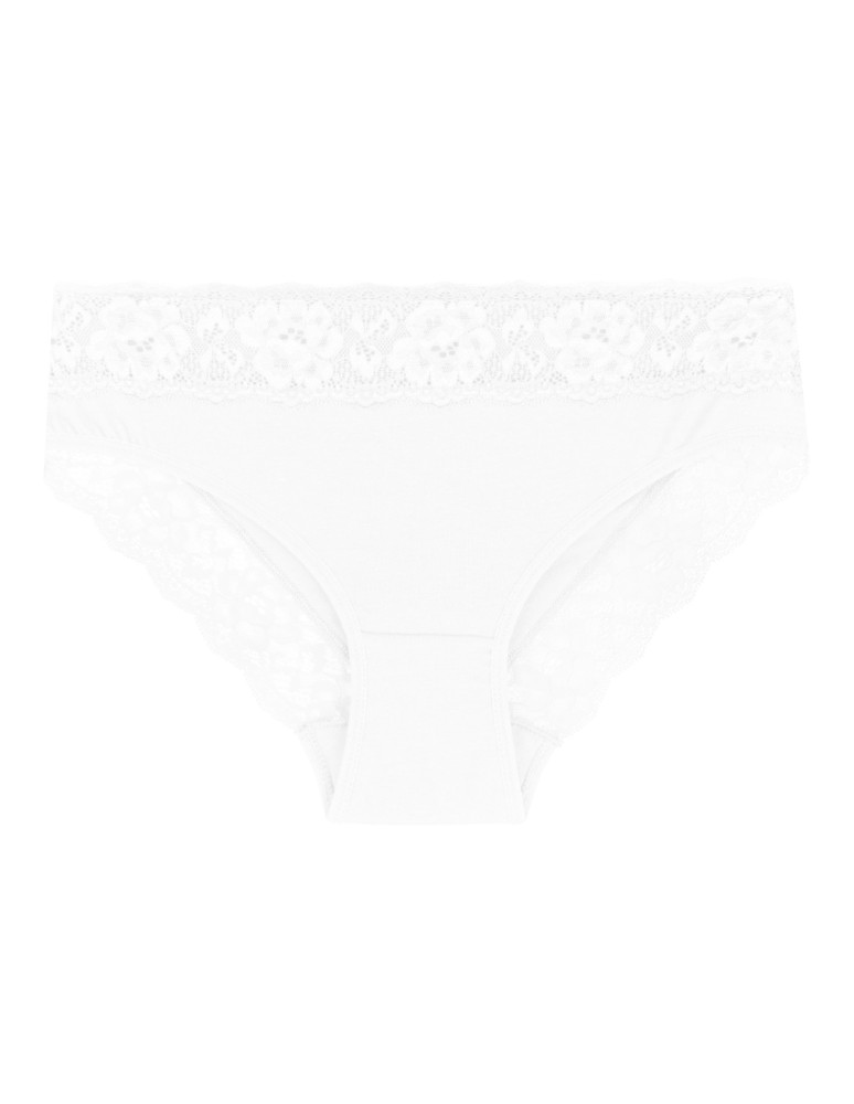 Figi - Damskie majtki figi bikini z delikatną koronką 3-pak WIELOKOLOROWY - produkt moraj.pl 4