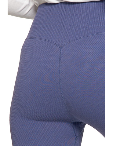Legginsy - Prążkowane legginsy damskie sportowe z wysokim stanem NIEBIESKI - produkt 5