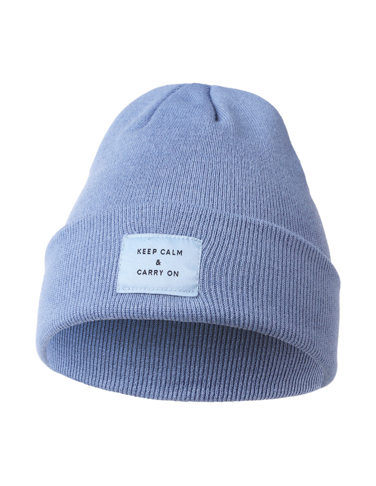 Czapki - Czapka damska beanie klasyczna z napisem NIEBIESKI - produkt moraj.pl 1