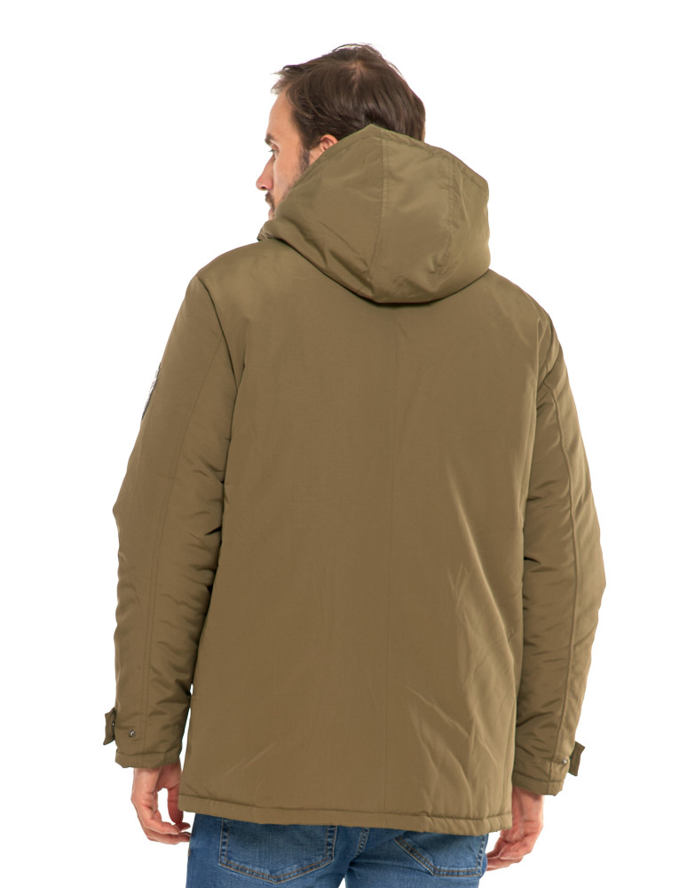 Odzież wierzchnia - Kurtka zimowa męska z kieszeniami cargo KHAKI - produkt moraj.pl 2