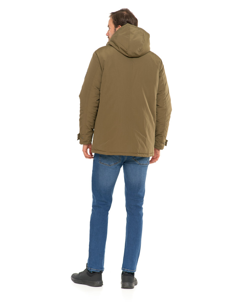 Odzież wierzchnia - Kurtka zimowa męska z kieszeniami cargo KHAKI - produkt moraj.pl 15