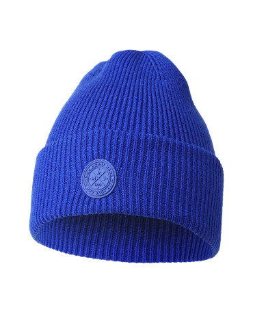 Czapki - Czapka damska zimowa beanie w prążek NIEBIESKI - produkt 1