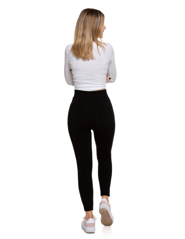 Legginsy - Damskie legginsy ocieplane bezszwowe z wiskozą CZARNY - produkt 5