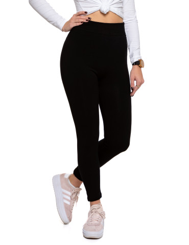 Legginsy - Damskie legginsy ocieplane bezszwowe z wiskozą CZARNY - produkt 8