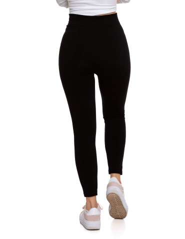 Legginsy - Damskie legginsy ocieplane bezszwowe z wiskozą CZARNY - produkt 9