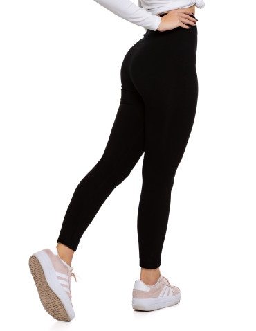 Legginsy - Damskie legginsy ocieplane bezszwowe z wiskozą CZARNY - produkt 2