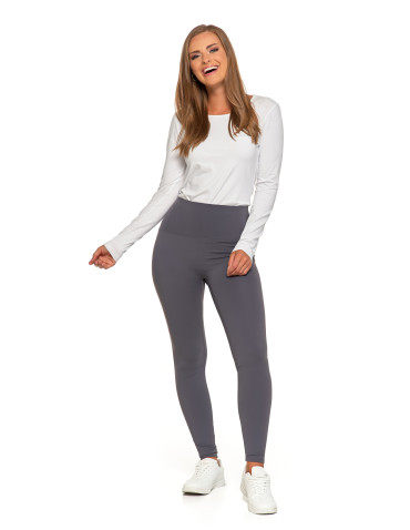 Legginsy - Legginsy damskie sportowe funkcyjne z wysokim stanem GRAFIT - produkt 1