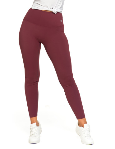 Legginsy - Legginsy damskie sportowe funkcyjne z wysokim stanem BORDOWY - produkt 4