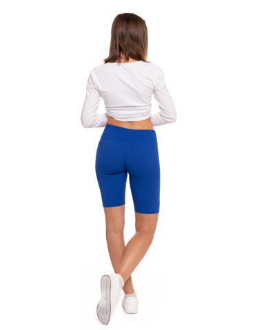 Legginsy - Legginsy kolarki damskie w prążek wysoki stan CIEMNY NIEBIESKI - produkt 3