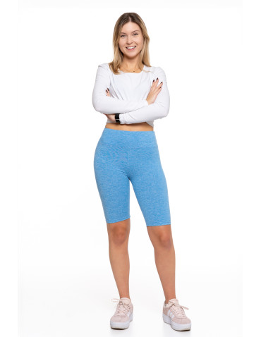Legginsy - Legginsy damskie wysoki stan typu kolarka peach touch NIEBIESKI - produkt 4