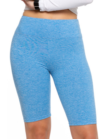 Legginsy - Legginsy damskie wysoki stan typu kolarka peach touch NIEBIESKI - produkt 7